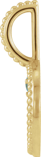 14K Yellow Gold Natural Blue Zircon & .0025 CTW Natural Diamond Scorpio Charm/Pendant