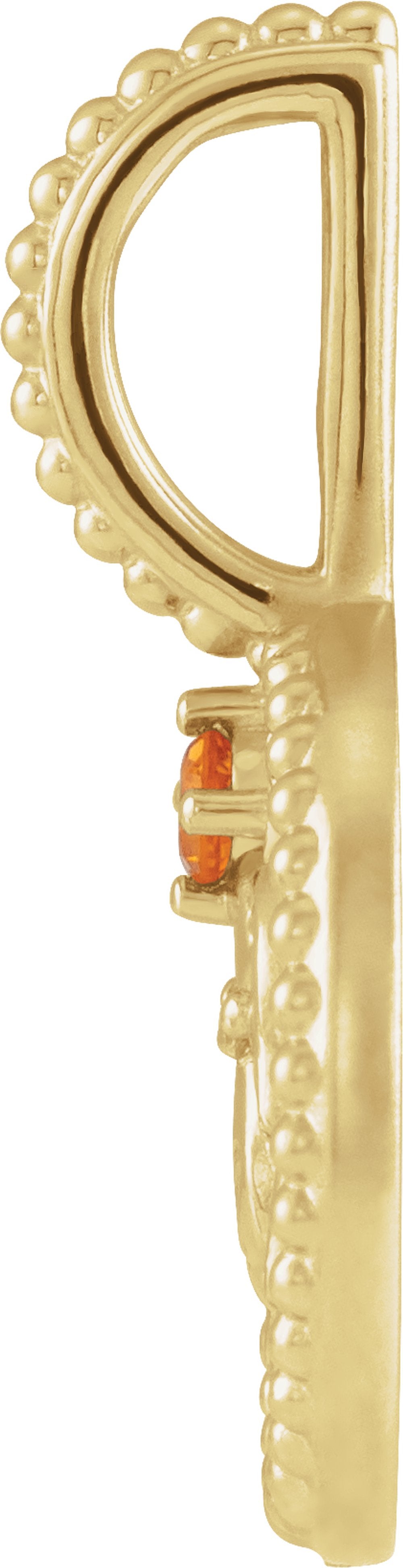 14K Yellow Natural Citrine & .005 CTW Natural Diamond Leo Charm/Pendant