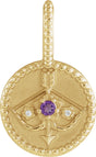 14K Yellow Gold Natural Amethyst & .005 CTW Natural Diamond Sagittarius Charm/Pendant