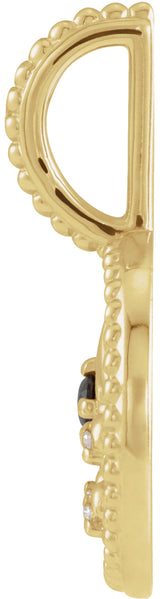 14K Yellow Gold Natural Black Spinel & .0075 CTW Natural Diamond Aquarius Charm/Pendant