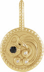 14K Yellow Gold Natural Black Spinel & .0075 CTW Natural Diamond Aquarius Charm/Pendant