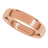 10K Rose Gold 4 mm Beveled-Edge Comfort-Fit Flat Band Size 9