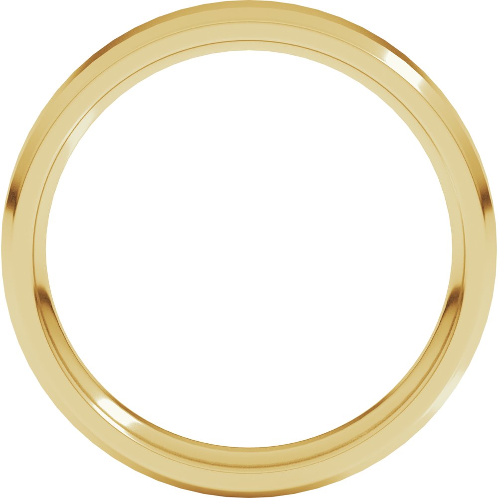 14K Yellow Gold 4 mm Beveled-Edge Comfort-Fit Flat Band Size 10