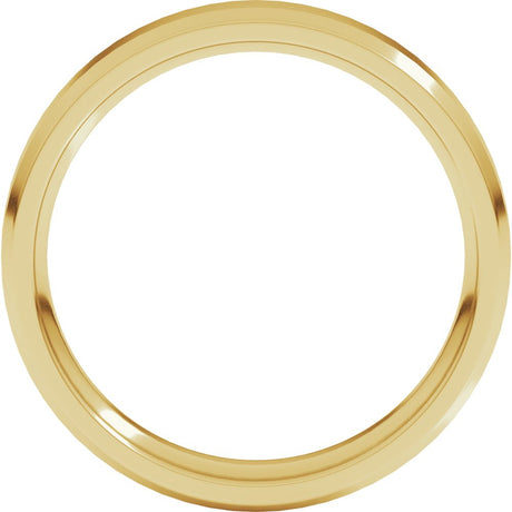 10K Yellow Gold 4 mm Beveled-Edge Comfort-Fit Flat Band Size 6