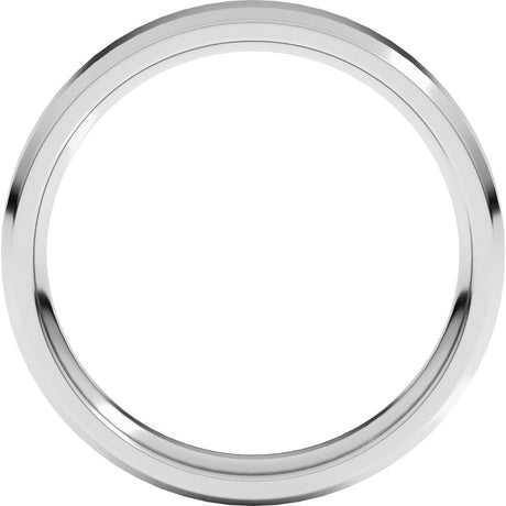 14K White Gold 4 mm Beveled-Edge Comfort-Fit Flat Band Size 8.5