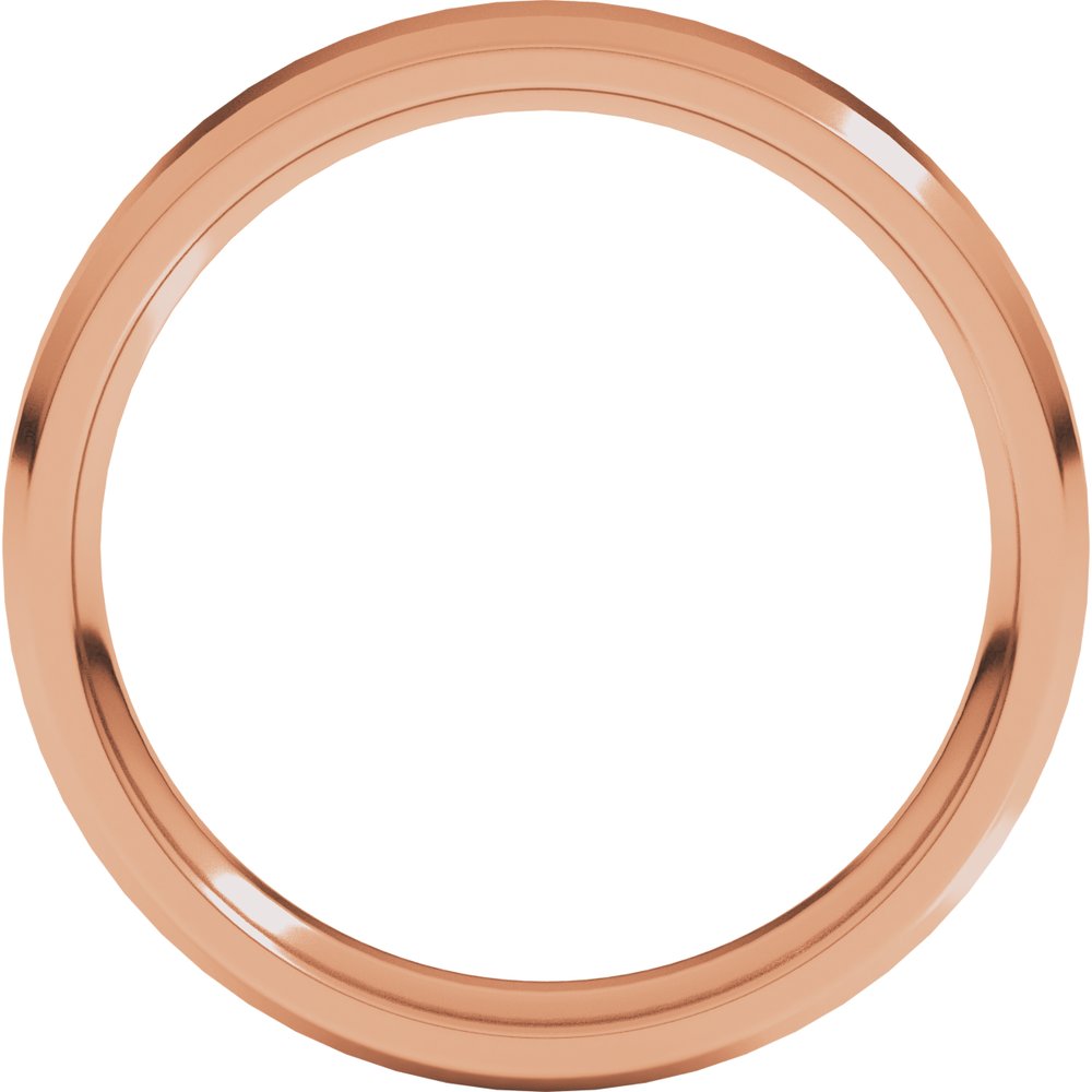 10K Rose Gold 4 mm Beveled-Edge Comfort-Fit Flat Band Size 9