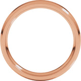 10K Rose Gold 4 mm Beveled-Edge Comfort-Fit Flat Band Size 9