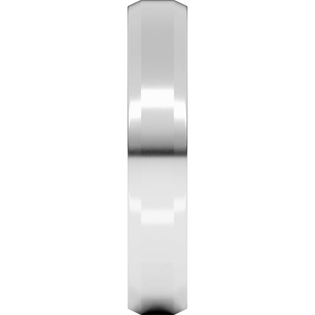 Platinum 4 mm Beveled-Edge Comfort-Fit Flat Band Size 8
