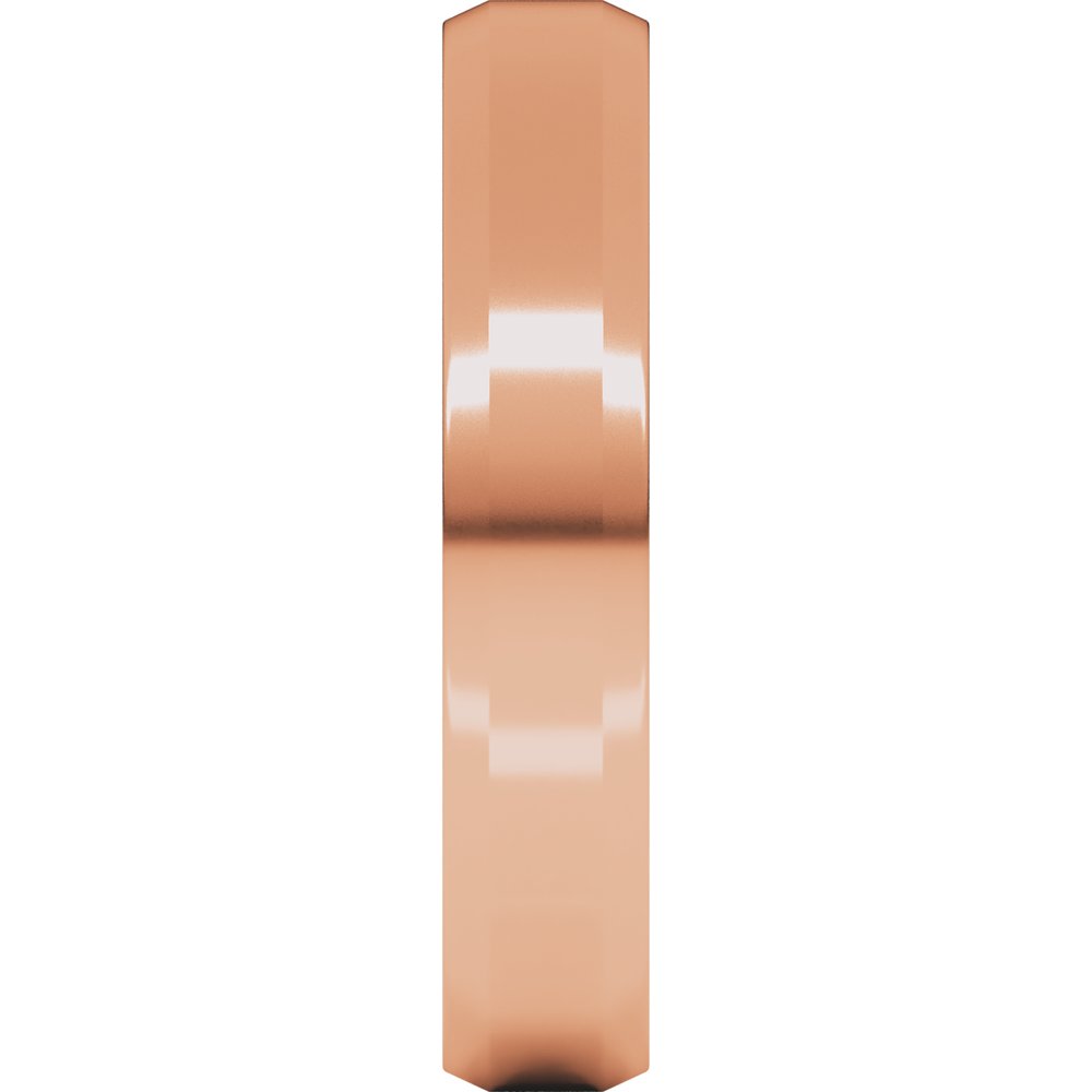 10K Rose Gold 4 mm Beveled-Edge Comfort-Fit Flat Band Size 9