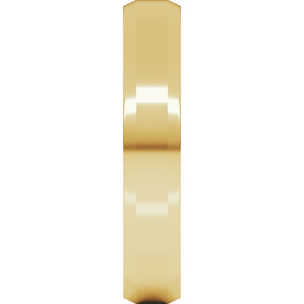 10K Yellow Gold 4 mm Beveled-Edge Comfort-Fit Flat Band
