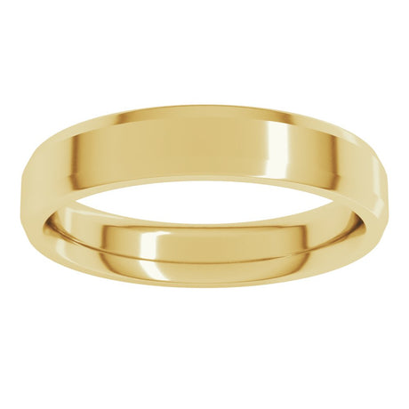 10K Yellow Gold 4 mm Beveled-Edge Comfort-Fit Flat Band Size 6
