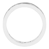 10K White Gold 6.4 mm Milgrain Sculptural Flat Band Size 11.5