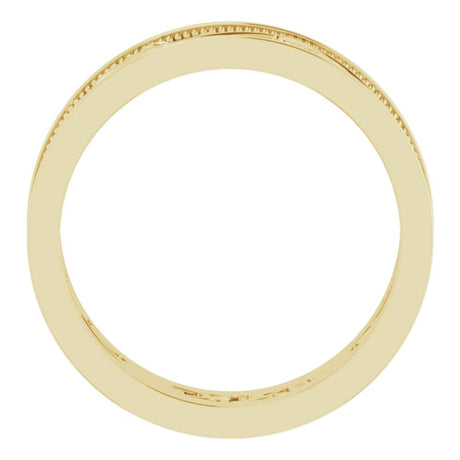 14K Yellow Gold 6.4 mm Milgrain Sculptural Flat Band Size 9