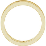 10K Yellow Gold 6.4 mm Milgrain Sculptural Flat Band Size 10