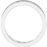 14K White Gold 6.4 mm Milgrain Sculptural Flat Band Size 10