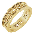 10K Yellow Gold 6.4 mm Milgrain Sculptural Flat Band Size 10
