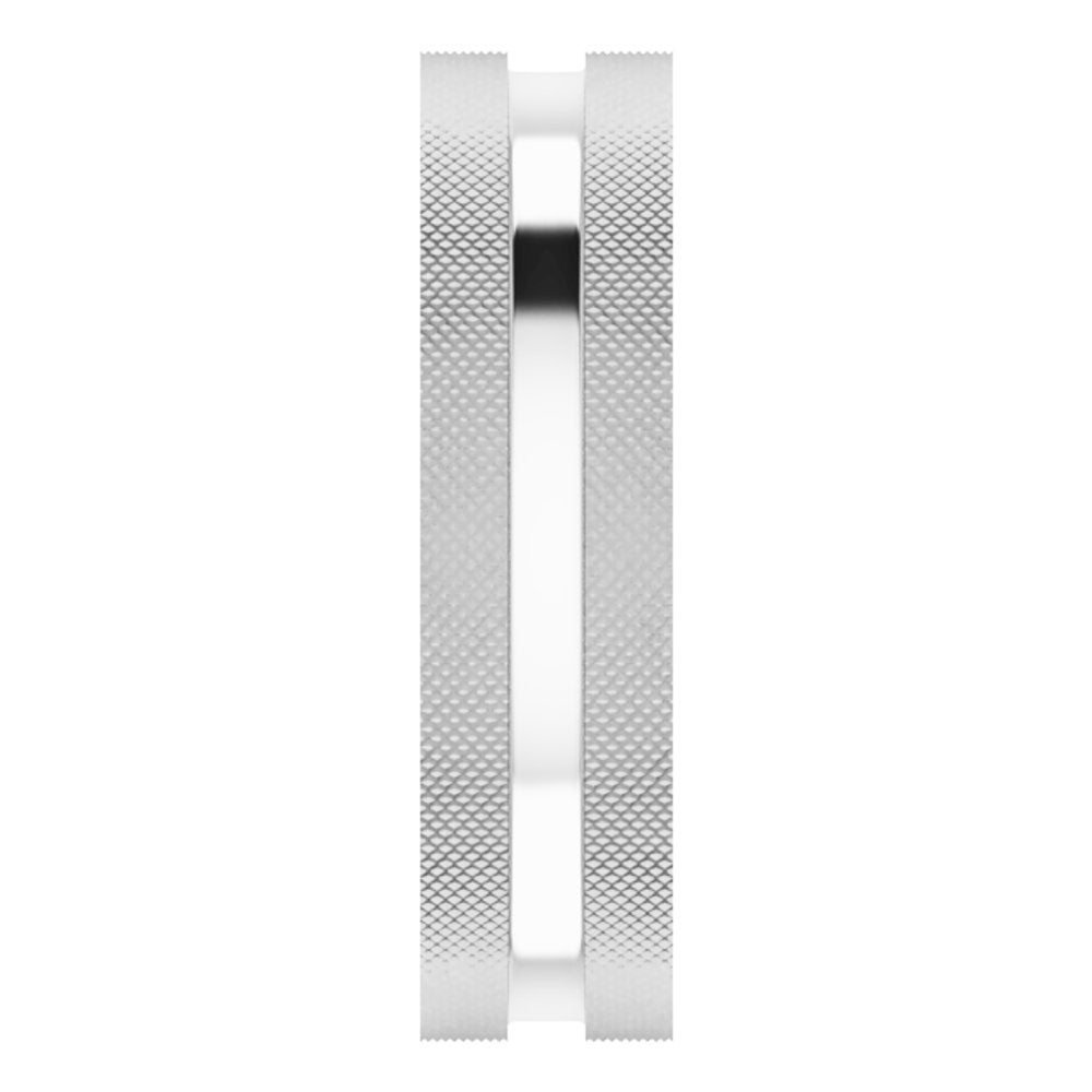 10K White Gold 6 mm Knurled Edge Flat Band Size 8