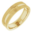 14K Yellow Gold 6 mm Knurled Edge Flat Band Size 6.5