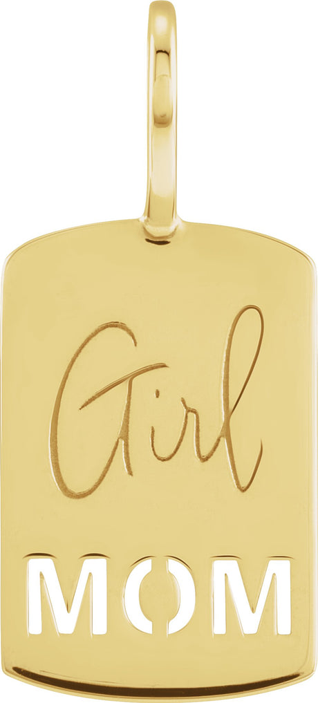 14K Yellow Girl Mom Charm/Pendant 