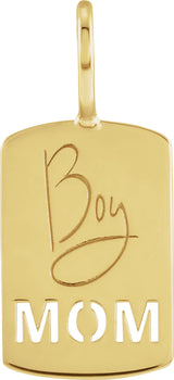 14K Yellow Boy Mom Charm/Pendant 