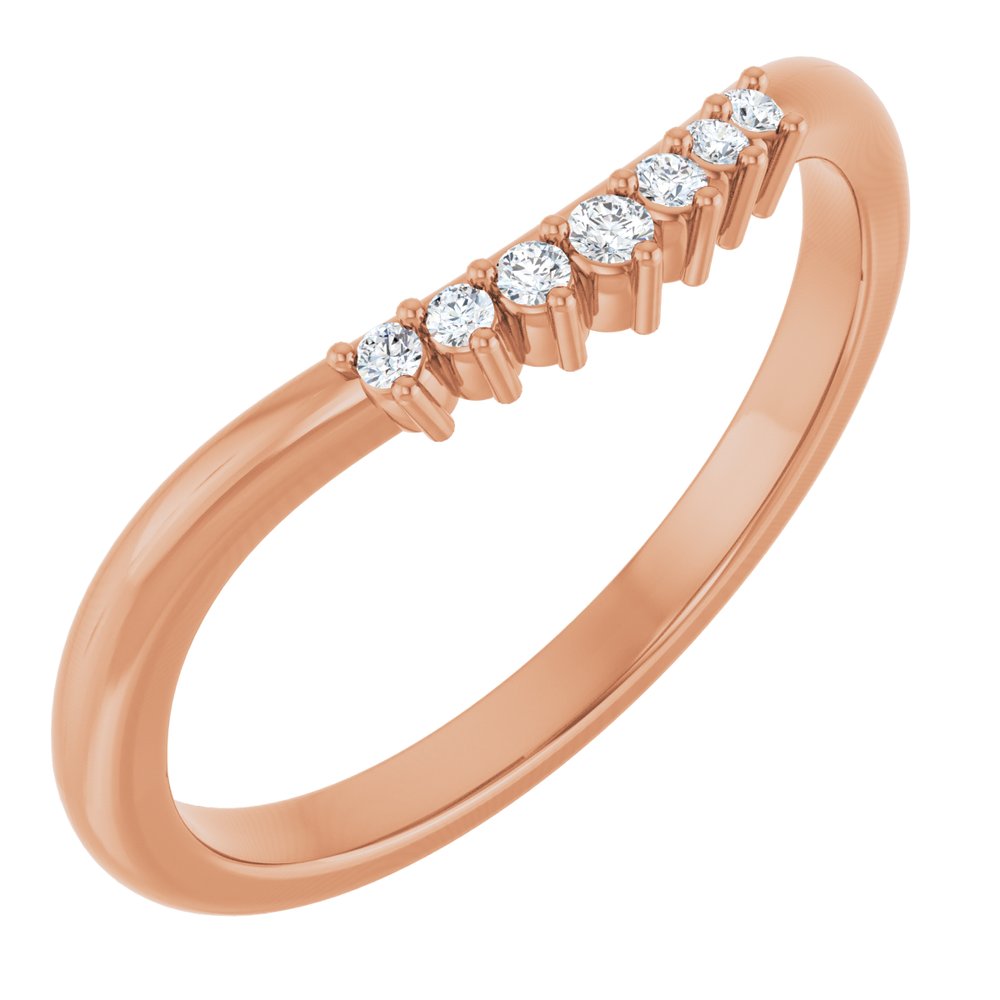 14K Rose .06 CT Natural Diamond Contour Band