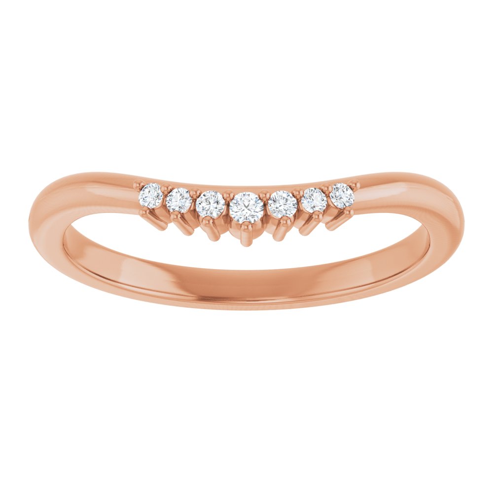 14K Rose .06 CT Natural Diamond Contour Band