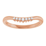 14K Rose .06 CT Natural Diamond Contour Band