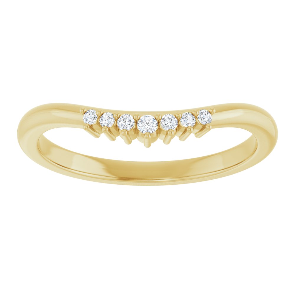 14K Yellow .06 CT Natural Diamond Contour Band