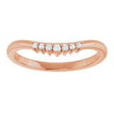 14K Rose .06 CT Natural Diamond Contour Band