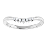 14K White .06 CT Natural Diamond Contour Band