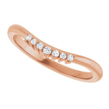 14K Rose .06 CT Natural Diamond Contour Band