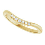 14K Yellow .06 CT Natural Diamond Contour Band