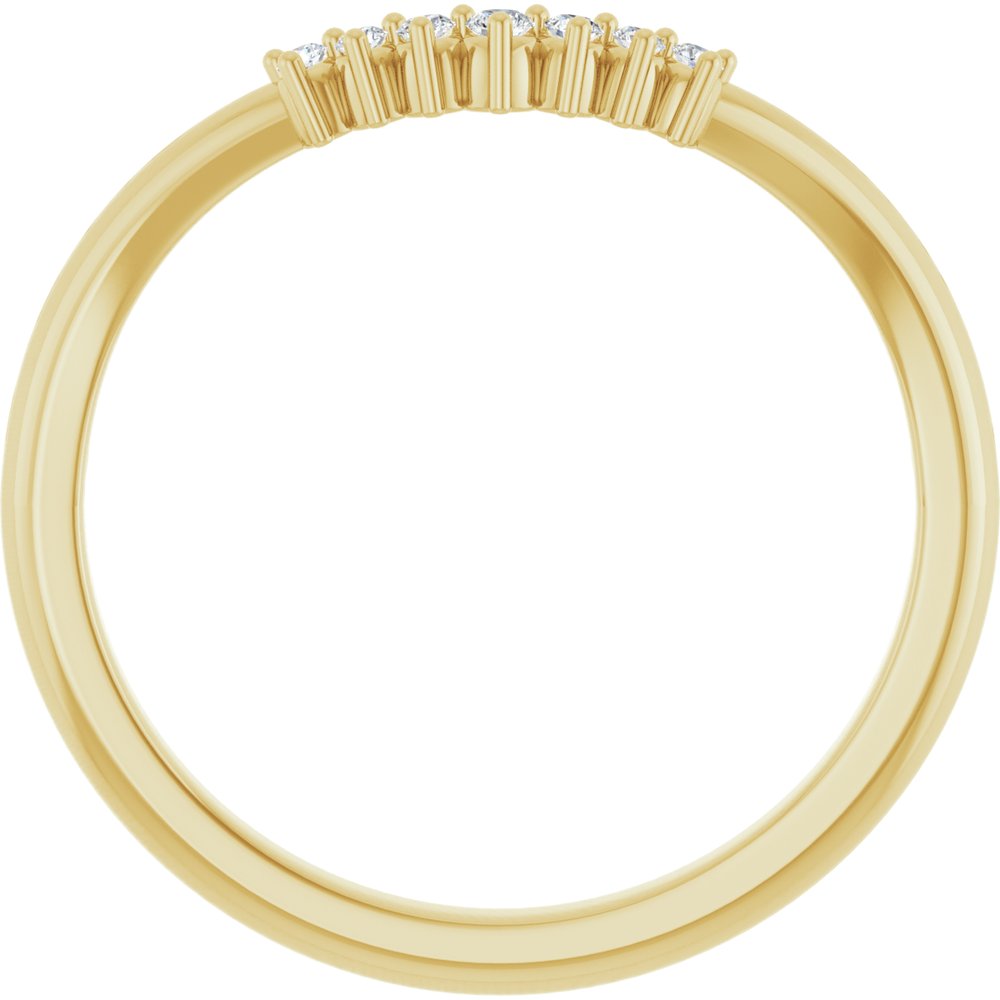 14K Yellow .06 CT Natural Diamond Contour Band