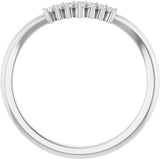 14K White .06 CT Natural Diamond Contour Band