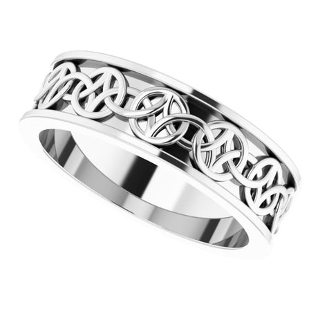 Sterling Silver 5 mm Celtic-Inspired Band Size 7.5