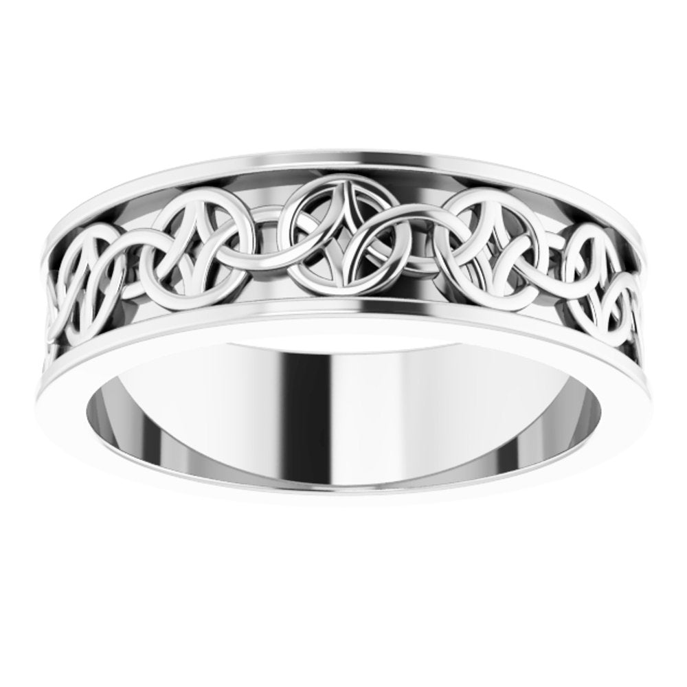 Sterling Silver 5 mm Celtic-Inspired Band Size 7.5