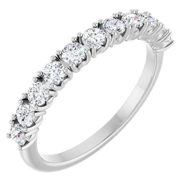 14K White Gold 5/8 CTW Natural Diamond Anniversary Band