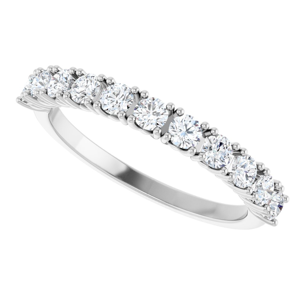 14K White Gold 5/8 CTW Natural Diamond Anniversary Band