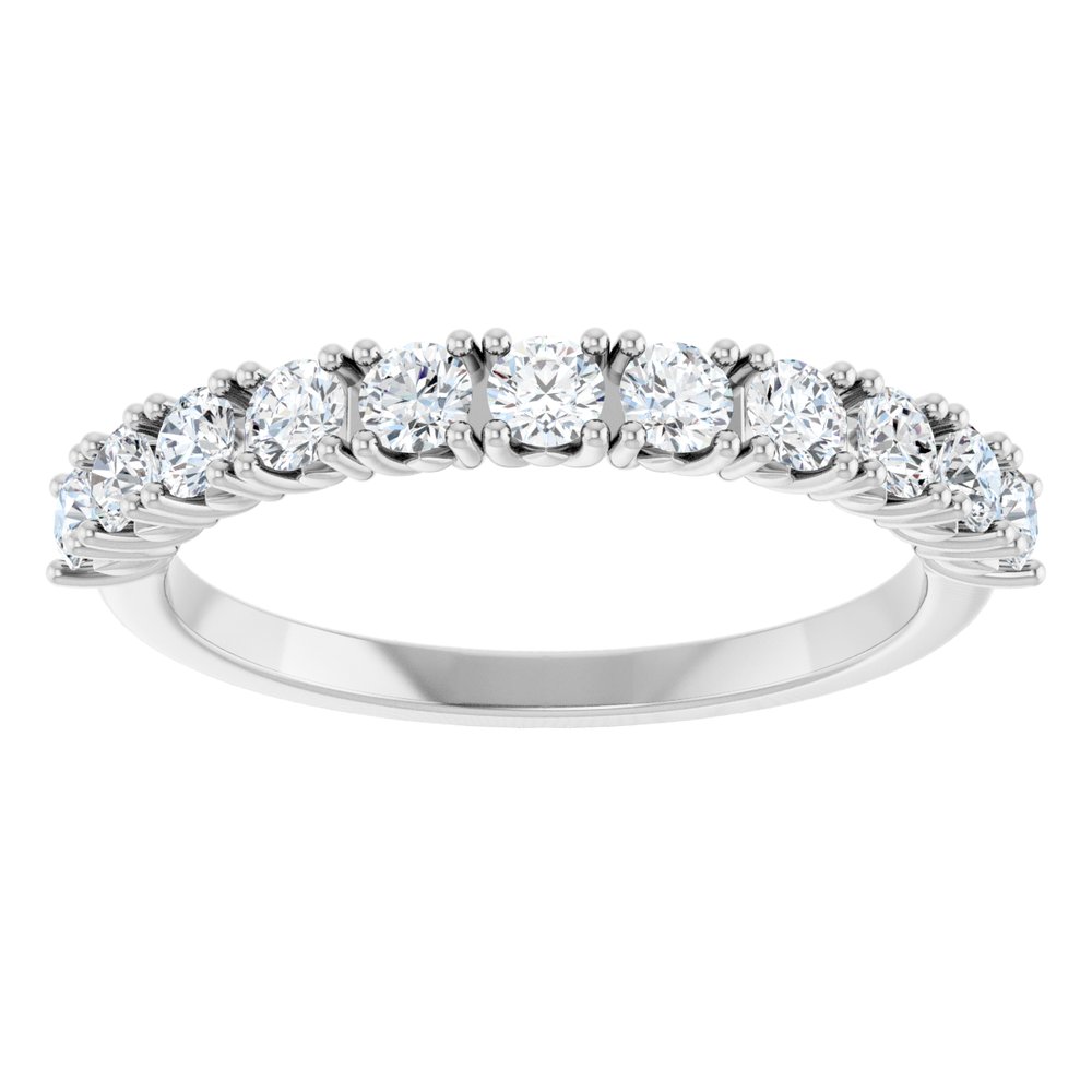 14K White Gold 5/8 CTW Natural Diamond Anniversary Band