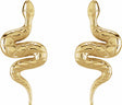 14K Yellow Pair Snake Friction Back Earring