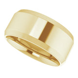 18K Yellow 9 mm Beveled-Edge Comfort-Fit Flat Band Size 11