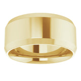 18K Yellow 9 mm Beveled-Edge Comfort-Fit Flat Band Size 11
