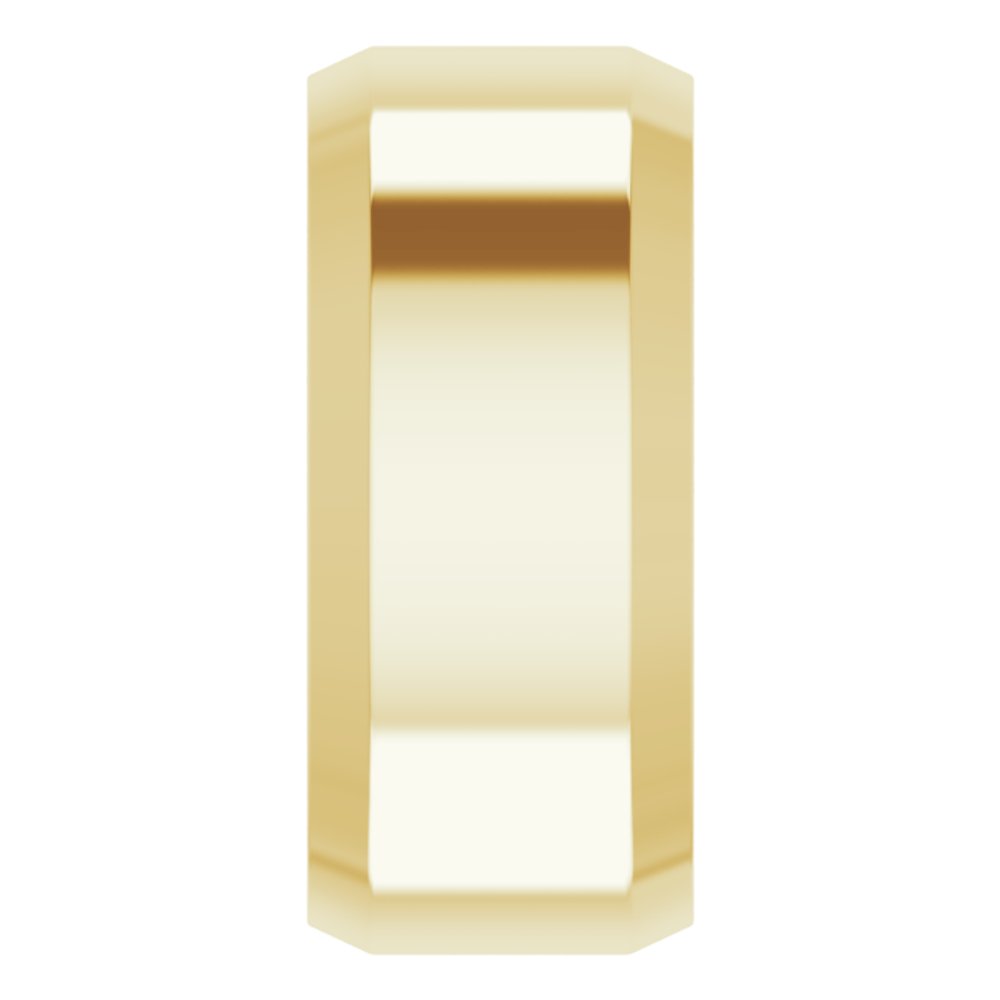 18K Yellow 9 mm Beveled-Edge Comfort-Fit Flat Band Size 11