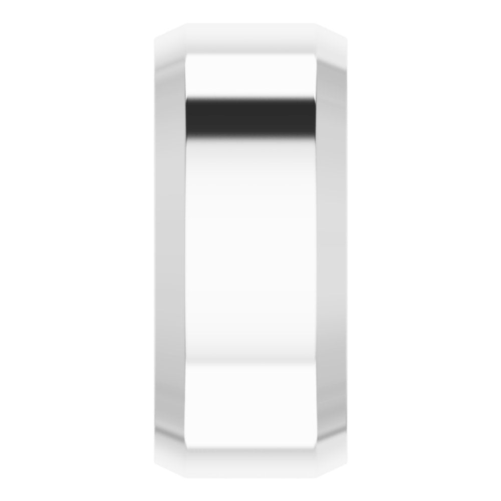 Platinum 9 mm Beveled-Edge Comfort-Fit Flat Band Size 12.5