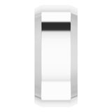 Platinum 9 mm Beveled-Edge Comfort-Fit Flat Band Size 12.5