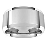 Platinum 10 mm Beveled-Edge Comfort-Fit Flat Band Size 8.5