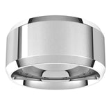 14K White 10 mm Beveled-Edge Comfort-Fit Flat Band Size 9.5