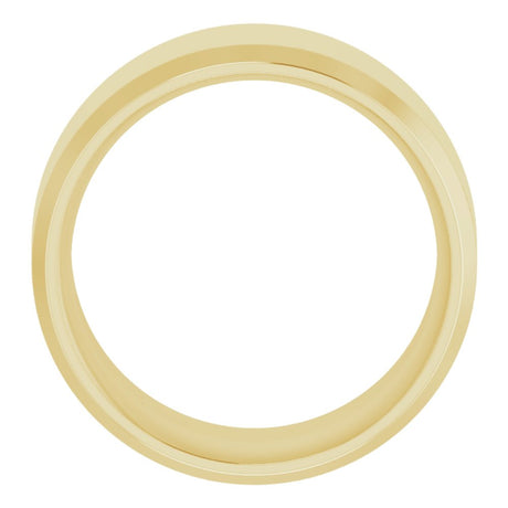 14K Yellow Gold 10 mm Beveled-Edge Comfort-Fit Flat Band Size 6
