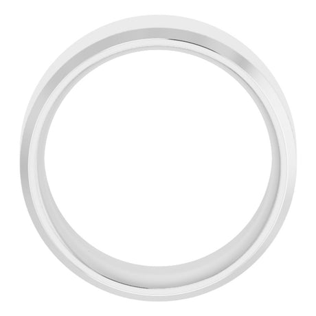14K White Gold 10 mm Beveled-Edge Comfort-Fit Flat Band Size 11.5