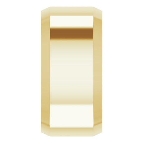 14K Yellow Gold 10 mm Beveled-Edge Comfort-Fit Flat Band Size 6